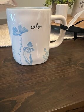 Rae Dunn Calm Blue Floral Ceramic Mug - Home Dining